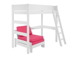 Anderson Desk High Sleeper With Pink Chair image