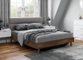 Florence Velvet-Finish Shadow Ottoman Bed Frame