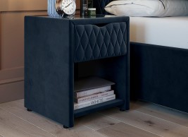 House Beautiful Grove Velvet-Finish USB Charging Bedside Table