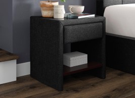 Harrow Upholstered USB Charging Bedside Table