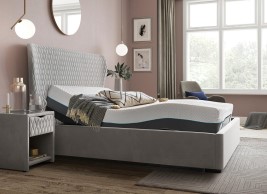 House Beautiful Grove Sleepmotion Adjustable Velvet-Finish Bed Frame