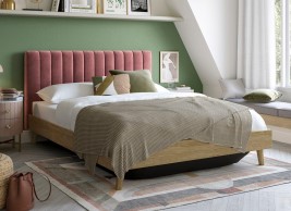 House Beautiful Maisy Velvet-Finish Shadow Ottoman Bed Frame image