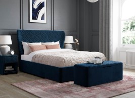 House Beautiful Neva Velvet-Finish Ottoman Bed Frame