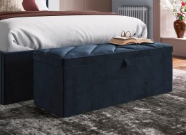 House Beautiful Jay Velvet-Finish Blanket Box