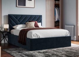 House Beautiful Jay Velvet-Finish Ottoman Bed Frame