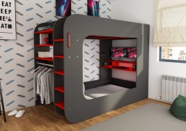 Marshall Kids Wooden Gaming Loft High Sleeper with Futon image