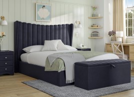 Octavia Velvet-Finish Ottoman Bed Frame