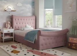 Paige Kids Velvet-Finish Bed Frame