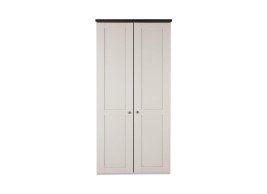 Sloane 2-Door Wardrobe - Champagne and Dark Wood