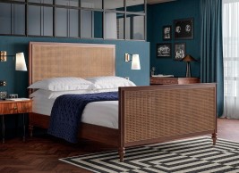 Vintage Rattan Wooden Bed Frame image