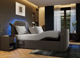 X Rocker Nocturna Upholstered Gaming Ergomotion Adjustable LG TV Bed Frame image