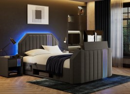 X Rocker Nocturna Upholstered Ottoman Gaming LG TV Bed Frame image