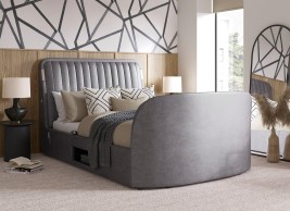 Yokohama Velvet-Finish Ottoman Dolby Atmos TV Bed Frame