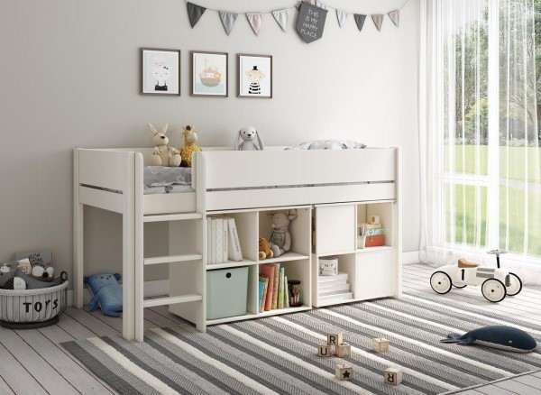Anderson Mid Sleeper Bed Frame with Cube & Desk third priority image