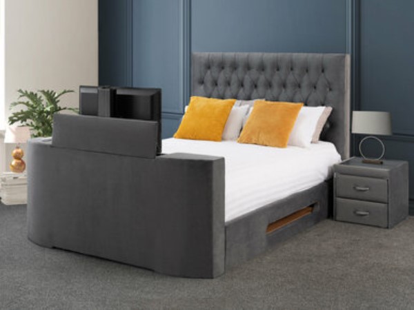 Buy Ariella Upholstered TV Media Bed Frame Today With Free Delivery