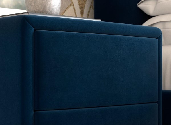 Batten Velvet-Finish USB Charging Bedside Table third priority image