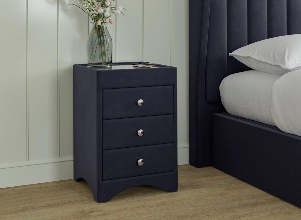 Octavia / Enzo Velvet-Finish Bedside Table second priority image
