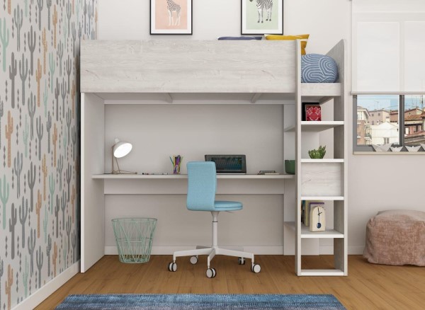 Cassie Kids Wooden High Sleeper with Desk third priority image