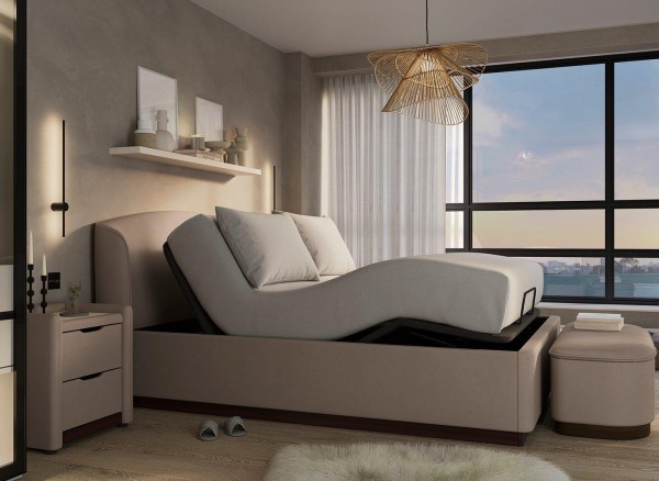 Buy Chloe Ergomotion Adjustable Upholstered Bed Frame Today With Free Delivery