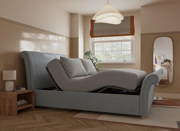 Buy Delaware Ergomotion Adjustable Upholstered Sleigh Bed Frame Today With Free Delivery