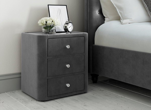 Buy Ellis Velvet-Finish Bedside Table Today With Free Delivery