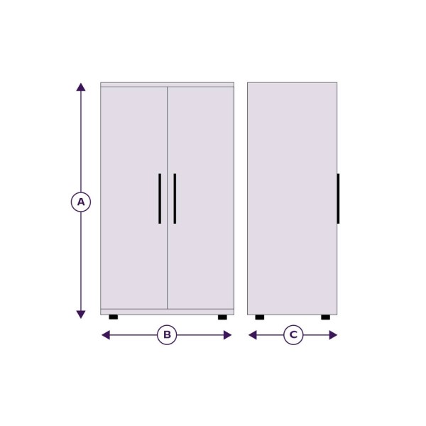 Emden 2 Door 3 Drawer Hinged Wardrobe alternate view
