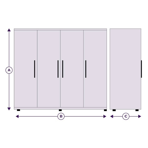 Emden 4 Door Hinged Wardrobe second priority image