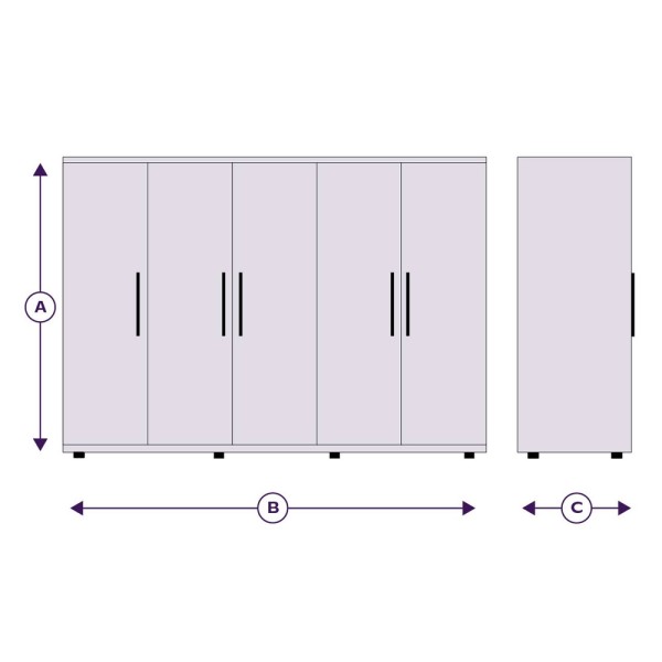 Emden 5 Door Hinged Wardrobe second priority image