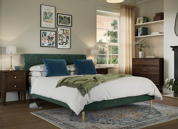 Buy Estella Velvet-Finish Bed Frame Today With Free Delivery