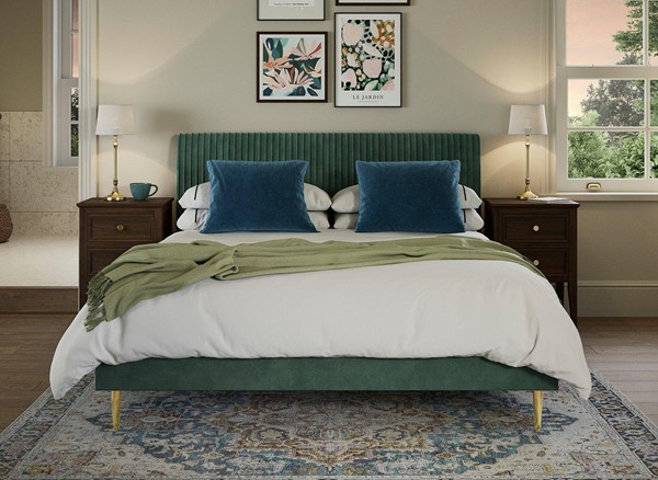 Estella Velvet-Finish Bed Frame second priority image