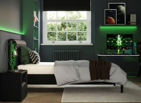 Glitch Kids Upholstered Bed Frame third priority image