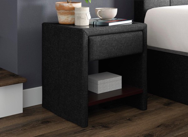 Buy Harrow Upholstered USB Charging Bedside Table Today With Free Delivery