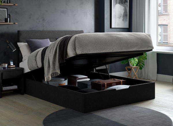 Harrow Upholstered USB Charging Bedside Table third priority image