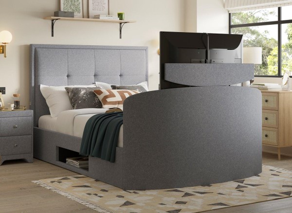 Buy Hopkins Upholstered Ottoman TV Bed Frame Today With Free Delivery