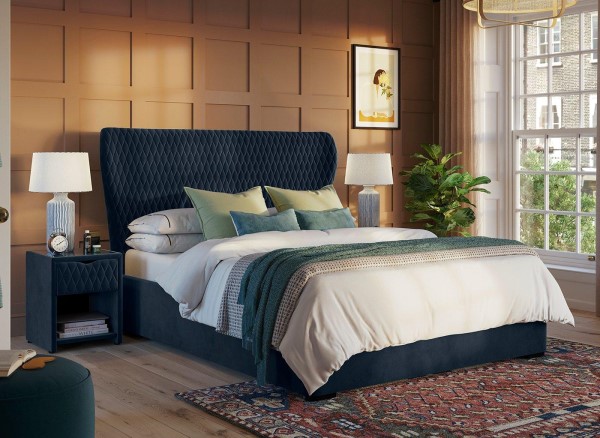 Grove Velvet-Finish Upholstered Ottoman Bed Frame second priority image