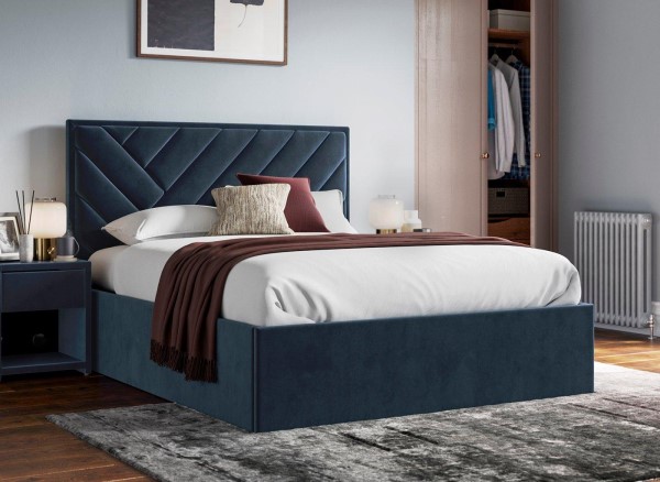 Jay Velvet-Finish Ottoman Bed Frame second priority image