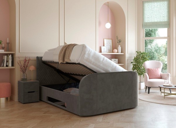 Kobe Velvet-Finish Ottoman TV Bed Frame alternate view