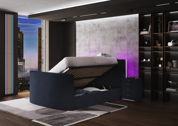 Media Glow Ottoman TV Bed Frame With Sound Activated Lighting second priority image