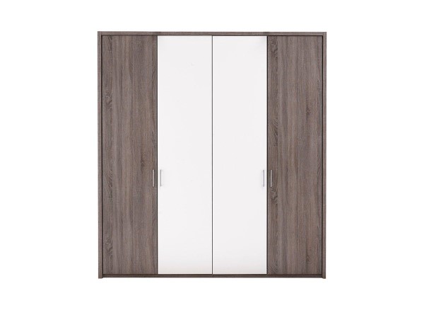 Buy Melbourne 4-Door Hinged Wardrobe - Oak & White Today With Free Delivery