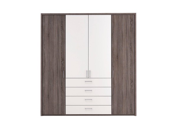Buy Melbourne 4-Door Wardrobe - Oak & White Today With Free Delivery