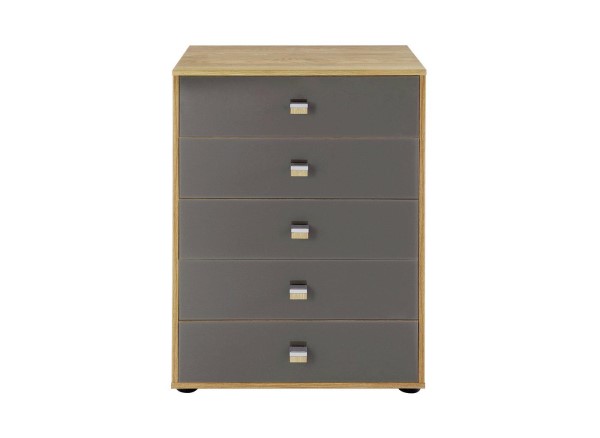 Buy Minsk 5-Drawer Chest - Oak & Grey Today With Free Delivery