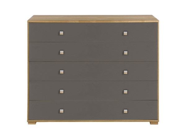 Buy Minsk 5-Drawer Wide Chest - Oak & Grey Today With Free Delivery