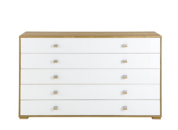 Buy Minsk 5-Drawer Wide Chest - Oak & White Today With Free Delivery