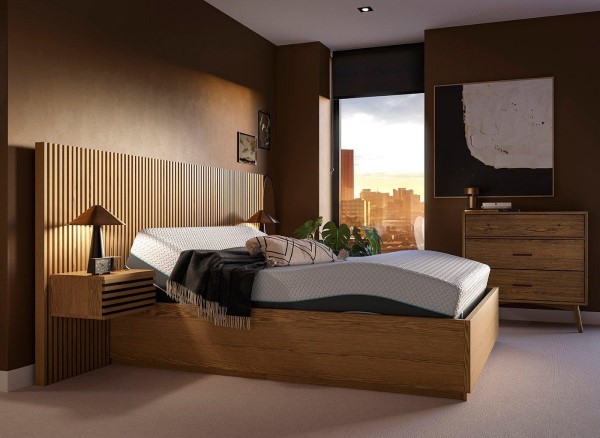 Wood bed frame top for adjustable base