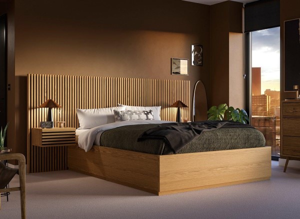 Timber king bed head deals