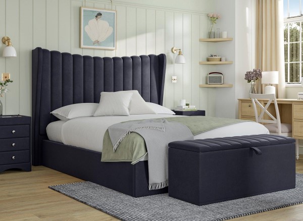 Buy Octavia Velvet-Finish Ottoman Bed Frame Today With Free Delivery
