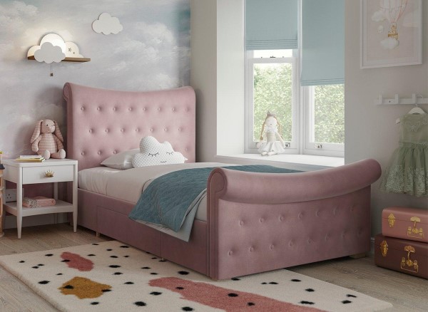 Buy Paige Kids Velvet-Finish Bed Frame Today With Free Delivery