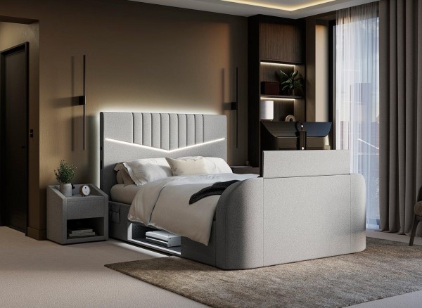 Buy Quantum Upholstered Ottoman TV Bed Frame Today With Free Delivery