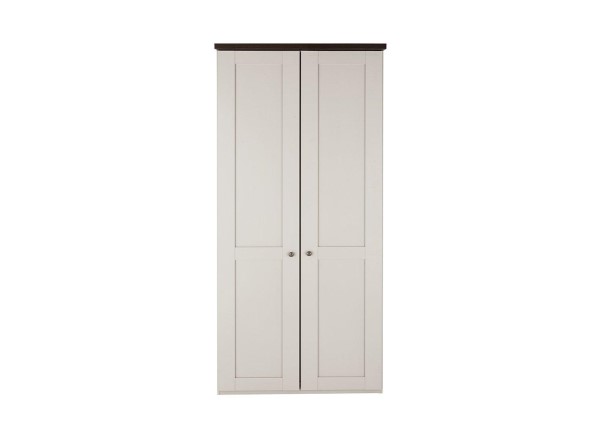 Buy Sloane 2-Door Wardrobe - Champagne and Dark Wood Today With Free Delivery