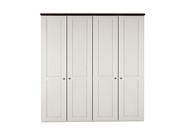 Buy Sloane 4-Door Wardrobe - Champagne and Dark Wood Today With Free Delivery